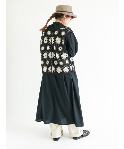 Samansa Mos2（サマンサ モスモス）の「コットンリネンストレートイージーパンツ（その他パンツ・レディース・ブラック/グリーン/マスタード/キナリ・ﾌﾘ-）」の10枚目の写真