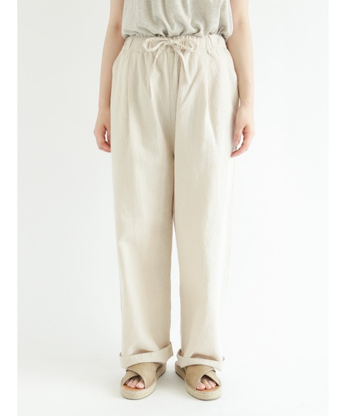 Samansa Mos2（サマンサ モスモス）の「コットンリネンストレートイージーパンツ（その他パンツ・レディース・ブラック/グリーン/マスタード/キナリ・ﾌﾘ-）」の16枚目の写真