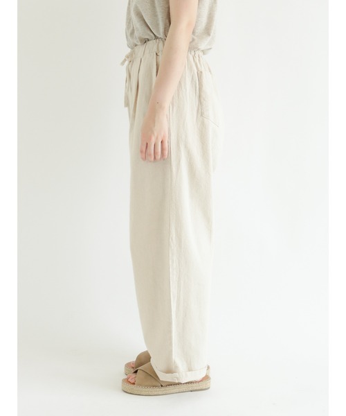 Samansa Mos2（サマンサ モスモス）の「コットンリネンストレートイージーパンツ（その他パンツ・レディース・ブラック/グリーン/マスタード/キナリ・ﾌﾘ-）」の5枚目の写真