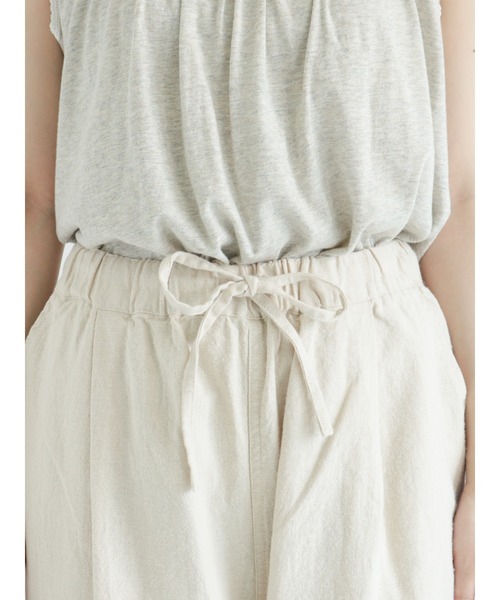 Samansa Mos2（サマンサ モスモス）の「コットンリネンストレートイージーパンツ（その他パンツ・レディース・ブラック/グリーン/マスタード/キナリ・ﾌﾘ-）」の7枚目の写真