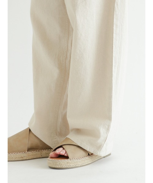 Samansa Mos2（サマンサ モスモス）の「コットンリネンストレートイージーパンツ（その他パンツ・レディース・ブラック/グリーン/マスタード/キナリ・ﾌﾘ-）」の9枚目の写真