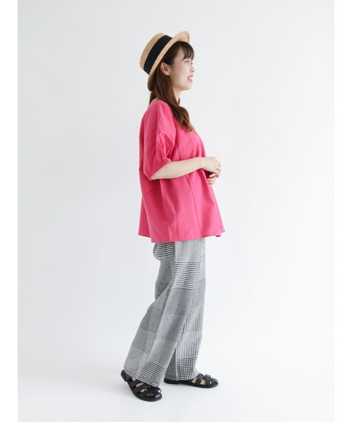 Samansa Mos2（サマンサ モスモス）の「コットンリネンストレートイージーパンツ（その他パンツ・レディース・ブラック/グリーン/マスタード/キナリ・ﾌﾘ-）」の22枚目の写真