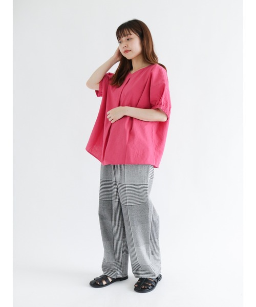 Samansa Mos2（サマンサ モスモス）の「コットンリネンストレートイージーパンツ（その他パンツ・レディース・ブラック/グリーン/マスタード/キナリ・ﾌﾘ-）」の21枚目の写真