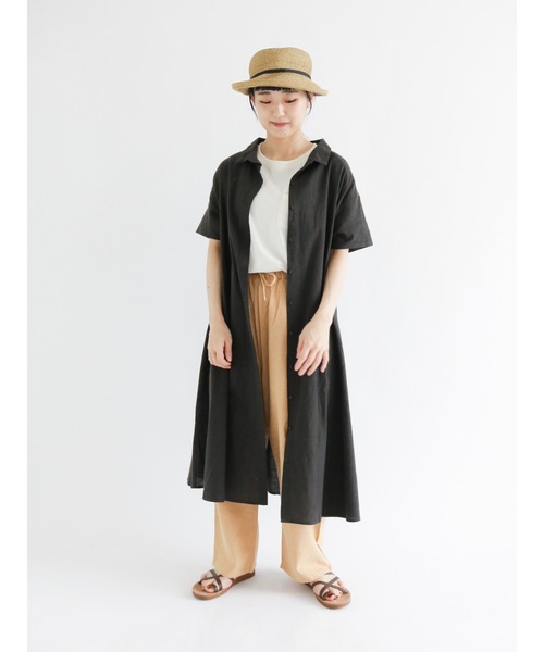 Samansa Mos2（サマンサ モスモス）の「コットンリネンストレートイージーパンツ（その他パンツ・レディース・ブラック/グリーン/マスタード/キナリ・ﾌﾘ-）」の19枚目の写真