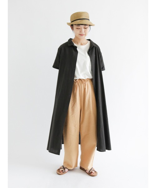 Samansa Mos2（サマンサ モスモス）の「コットンリネンストレートイージーパンツ（その他パンツ・レディース・ブラック/グリーン/マスタード/キナリ・ﾌﾘ-）」の18枚目の写真