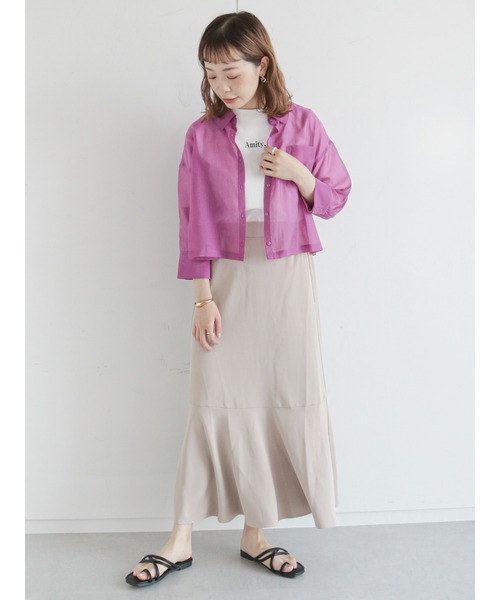 ehka sopo（エヘカソポ）の「マーメイドスカート(セットアップ可)（スカート・レディース・ブラック/ベージュ/グリーン・ﾌﾘ-）」の4枚目の写真