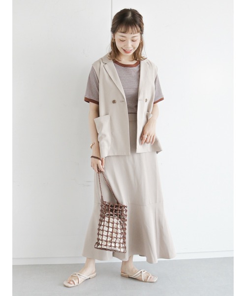 ehka sopo（エヘカソポ）の「マーメイドスカート(セットアップ可)（スカート・レディース・ブラック/ベージュ/グリーン・ﾌﾘ-）」の14枚目の写真