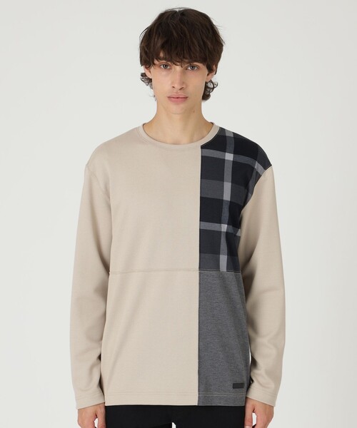 【新品】BLACK LABELクレストブリッジ パッチワークハニカムカットソー BLACK LABEL CRESTBRIDGE(ブラックレーベル・クレストブリッジ