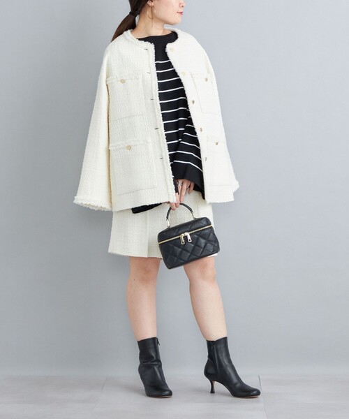 SHIPS ノーカラーツイードジャケット ブラック/ホワイト 楽天市場】【SALE／50%OFF】【WEB限定】SHIPS any:＜手洗い可能