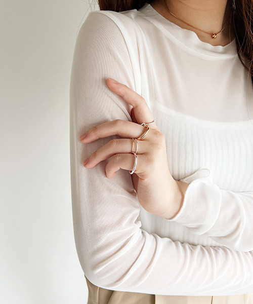 VENCEEXCHANGE（ヴァンスエクスチェンジ）の「4連重ねリング（リング・レディース・Silver/GOLD・FREE）」の11枚目の写真