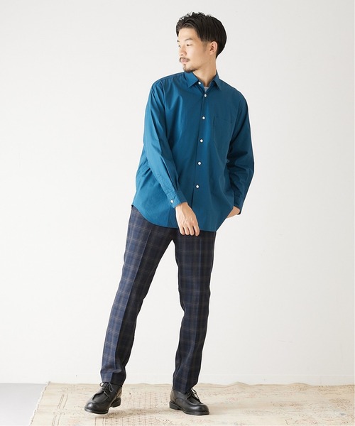 417 EDIFICE（フォーワンセブンエディフィス）の「【ESSENTIAL / エッセンシャル】 レギュラーシャツ（シャツ/ブラウス・メンズ・ライトブラウン/ベージュ/ブルー/サックスブルー・SMALL/MEDIUM/LARGE/X-LARGE）」の7枚目の写真