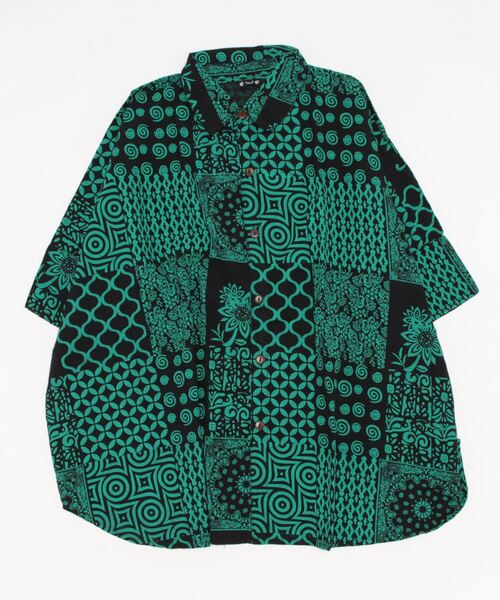 チャイハネ（チャイハネ）の「【チャイハネ】タイルノMEN'Sシャツ（シャツ/ブラウス・メンズ・ベージュ/ネイビー/グリーン・FREE）」の2枚目の写真