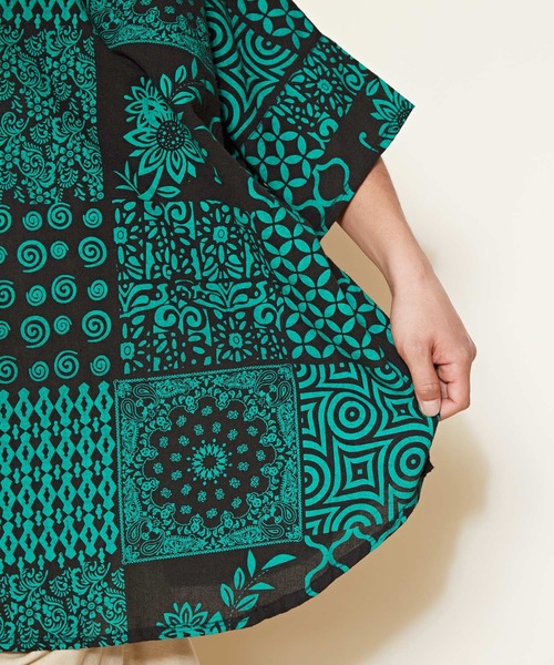 チャイハネ（チャイハネ）の「【チャイハネ】タイルノMEN'Sシャツ（シャツ/ブラウス・メンズ・ベージュ/ネイビー/グリーン・FREE）」の13枚目の写真