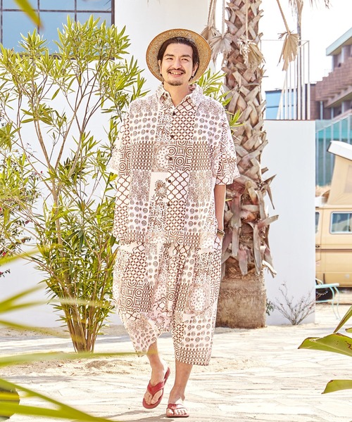 チャイハネ（チャイハネ）の「【チャイハネ】タイルノMEN'Sシャツ（シャツ/ブラウス・メンズ・ベージュ/ネイビー/グリーン・FREE）」の8枚目の写真