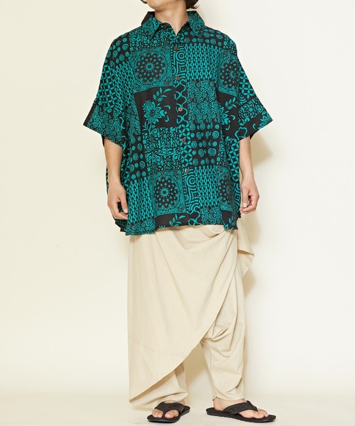 チャイハネ（チャイハネ）の「【チャイハネ】タイルノMEN'Sシャツ（シャツ/ブラウス・メンズ・ベージュ/ネイビー/グリーン・FREE）」の17枚目の写真