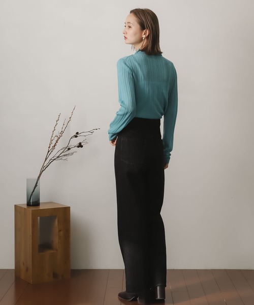 SENSE OF PLACE by URBAN RESEARCH（センスオブプレイスバイアーバンリサーチ）の「シアーコンパクトセーター（ニット/セーター・レディース・ライトブルー/オレンジ/グリーン/ブラック・ONE）」の8枚目の写真