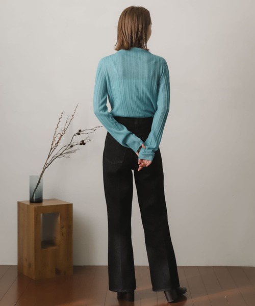 SENSE OF PLACE by URBAN RESEARCH（センスオブプレイスバイアーバンリサーチ）の「シアーコンパクトセーター（ニット/セーター・レディース・ライトブルー/オレンジ/グリーン/ブラック・ONE）」の9枚目の写真