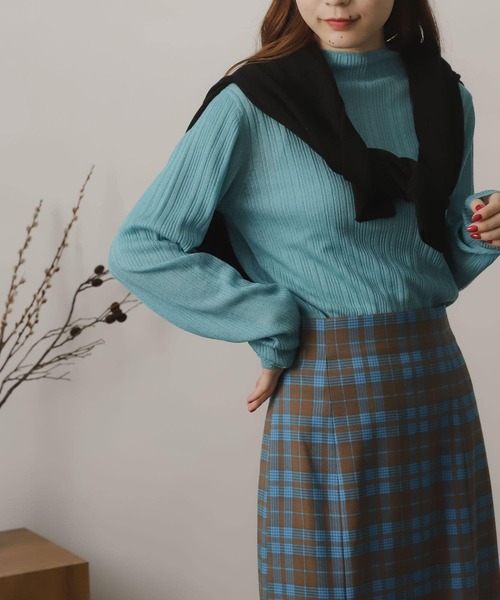 SENSE OF PLACE by URBAN RESEARCH（センスオブプレイスバイアーバンリサーチ）の「シアーコンパクトセーター（ニット/セーター・レディース・ライトブルー/オレンジ/グリーン/ブラック・ONE）」の10枚目の写真