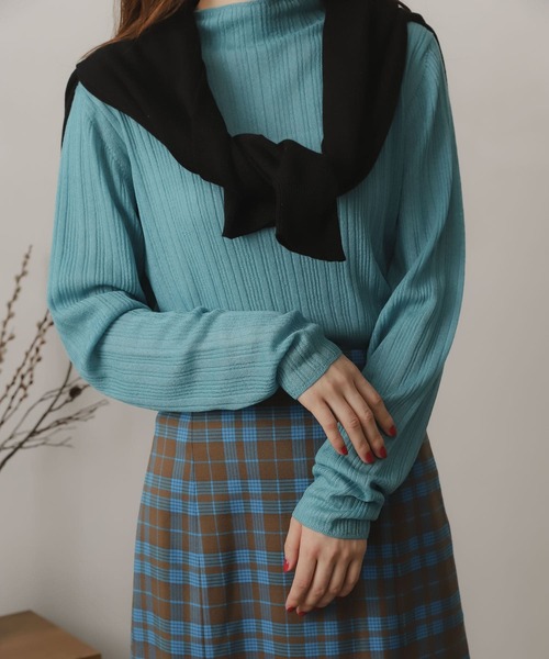 SENSE OF PLACE by URBAN RESEARCH（センスオブプレイスバイアーバンリサーチ）の「シアーコンパクトセーター（ニット/セーター・レディース・ライトブルー/オレンジ/グリーン/ブラック・ONE）」の11枚目の写真