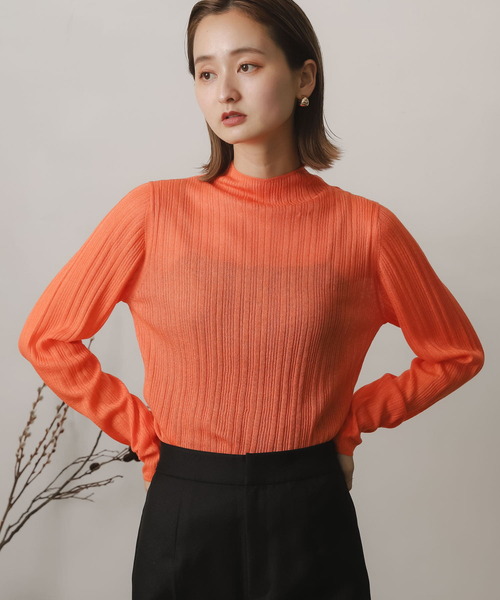 SENSE OF PLACE by URBAN RESEARCH（センスオブプレイスバイアーバンリサーチ）の「シアーコンパクトセーター（ニット/セーター・レディース・ライトブルー/オレンジ/グリーン/ブラック・ONE）」の12枚目の写真