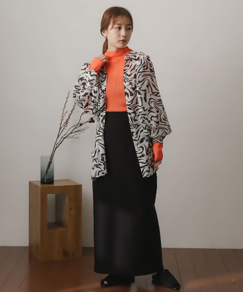 SENSE OF PLACE by URBAN RESEARCH（センスオブプレイスバイアーバンリサーチ）の「シアーコンパクトセーター（ニット/セーター・レディース・ライトブルー/オレンジ/グリーン/ブラック・ONE）」の16枚目の写真