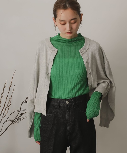 SENSE OF PLACE by URBAN RESEARCH（センスオブプレイスバイアーバンリサーチ）の「シアーコンパクトセーター（ニット/セーター・レディース・ライトブルー/オレンジ/グリーン/ブラック・ONE）」の18枚目の写真