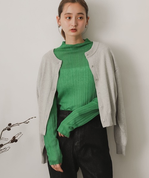 SENSE OF PLACE by URBAN RESEARCH（センスオブプレイスバイアーバンリサーチ）の「シアーコンパクトセーター（ニット/セーター・レディース・ライトブルー/オレンジ/グリーン/ブラック・ONE）」の20枚目の写真