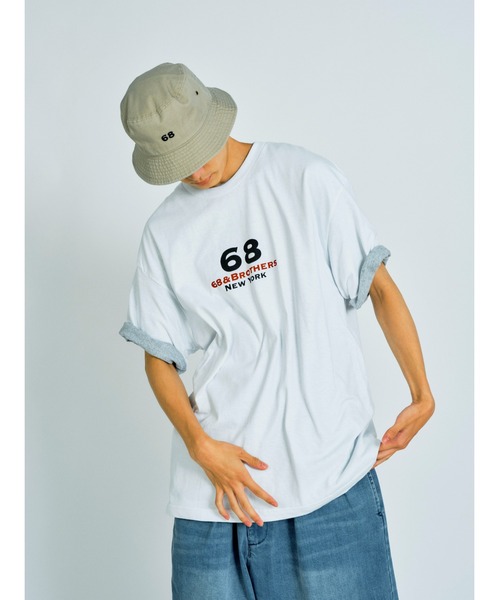 68&brothers(シックスティエイトアンドブラザーズ)の「68&BROTHERS シックスティーエイトアンドブラザーズ / Print Tee "1st LOGO"(Tシャツ/カットソー・メンズ・ホワイト/ブラック/オフホワイト/ヘザーグレー・MEDIUM/X-LARGE/LARGE/XX-LARGE)」の5枚目の写真