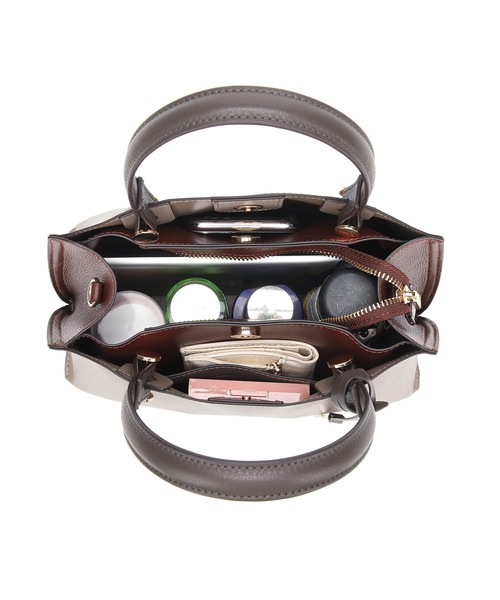 MERCURYDUO（マーキュリーデュオ）の「【MERCURYDUO/マーキュリーデュオ】軽量　両アオリポケット付き　ハンドバッグ（ハンドバッグ・レディース・ブラック/アイボリー/ベージュ系その他・FREE）」の19枚目の写真