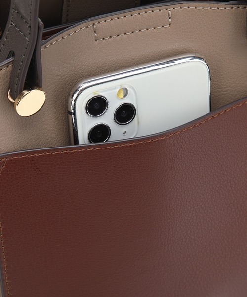 MERCURYDUO（マーキュリーデュオ）の「【MERCURYDUO/マーキュリーデュオ】軽量　両アオリポケット付き　ハンドバッグ（ハンドバッグ・レディース・ブラック/アイボリー/ベージュ系その他・FREE）」の10枚目の写真