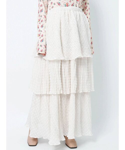 merry jenny(メリージェニー)の「checkシアーテイアードスカート(スカート・レディース・アイボリー/オフホワイト/ブラック・FREE)」の17枚目の写真