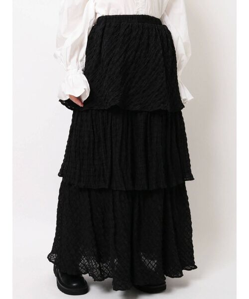 merry jenny(メリージェニー)の「checkシアーテイアードスカート(スカート・レディース・アイボリー/オフホワイト/ブラック・FREE)」の16枚目の写真