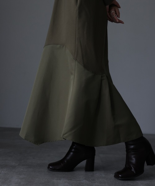 HERENCIA（ヘレンチア）の「Vネック 異素材イレヘムマーメイド  