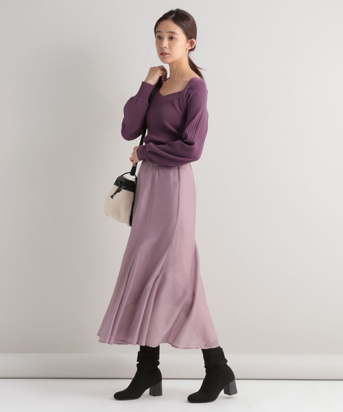 Andemiu（アンデミュウ）の「デコルテデザインニット162151（ニット/セーター・レディース・ブラック/ベージュ/グリーン/パープル・FREE）」の20枚目の写真