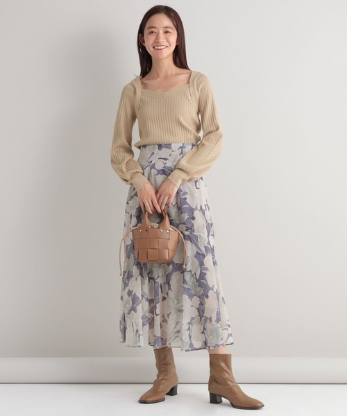 Andemiu（アンデミュウ）の「デコルテデザインニット162151（ニット/セーター・レディース・ブラック/ベージュ/グリーン/パープル・FREE）」の15枚目の写真