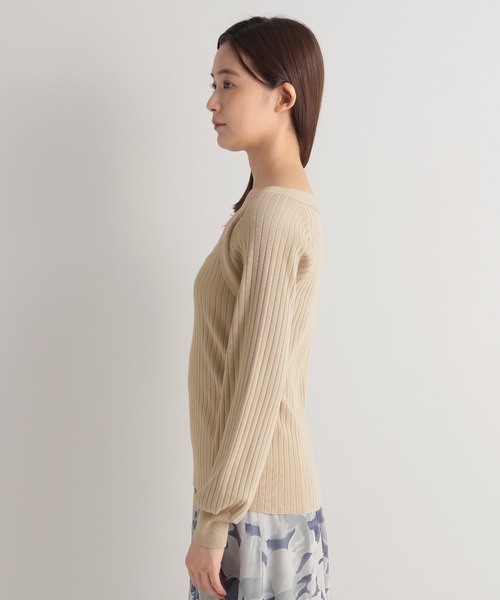 Andemiu（アンデミュウ）の「デコルテデザインニット162151（ニット/セーター・レディース・ブラック/ベージュ/グリーン/パープル・FREE）」の12枚目の写真