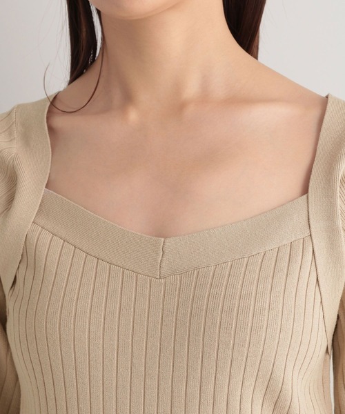 Andemiu（アンデミュウ）の「デコルテデザインニット162151（ニット/セーター・レディース・ブラック/ベージュ/グリーン/パープル・FREE）」の10枚目の写真