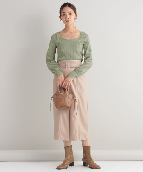 Andemiu（アンデミュウ）の「デコルテデザインニット162151（ニット/セーター・レディース・ブラック/ベージュ/グリーン/パープル・FREE）」の14枚目の写真