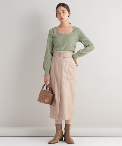 Andemiu（アンデミュウ）の「デコルテデザインニット162151（ニット/セーター・レディース・ブラック/ベージュ/グリーン/パープル・FREE）」の17枚目の写真