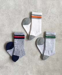 3Pセット/クルー杢ラインソックス(15-17cm/18-20cm)