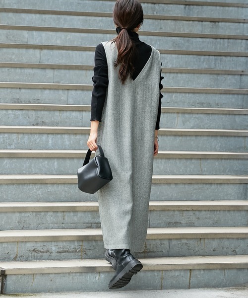 CIAOPANIC TYPY（チャオパニックティピー）の「【インナー付き】ミックスツイードVネックワンピース（ワンピース・レディース・ブラック/ブラウン/グレー・ONE SIZE）」の17枚目の写真