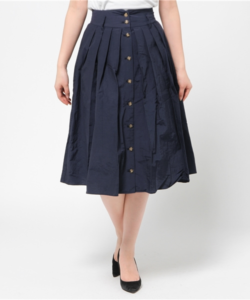 DISCOAT（ディスコート）の「【Discoat】前釦ミモレ丈スカート（スカート・レディース・ホワイト/ネイビー・MEDIUM/LARGE）」の14枚目の写真