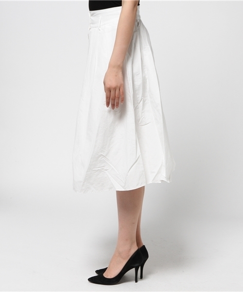 DISCOAT（ディスコート）の「【Discoat】前釦ミモレ丈スカート（スカート・レディース・ホワイト/ネイビー・MEDIUM/LARGE）」の8枚目の写真