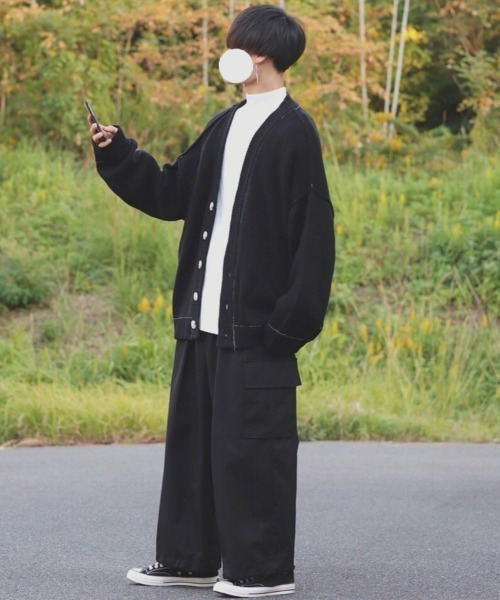 INTER FACTORY(インターファクトリー)の「ファッションインフルエンサー DAISUKE - バルーンスリーブステッチニットカーディガン(カーディガン/ボレロ・メンズ・ブラック/モカ/ベージュ・MEDIUM/LARGE)」の17枚目の写真