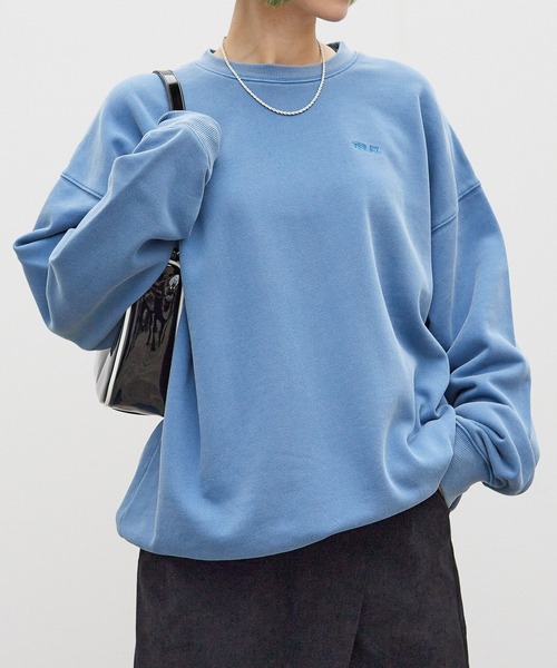 PBLIM（ページボーイリム）の「PAGEBOYLIM/オーバーダイクルースウェット（スウェット・レディース・チャコールグレー/ライトブルー/ブラウン・FREE）」の3枚目の写真