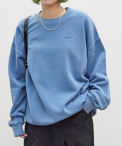 PBLIM（ページボーイリム）の「PAGEBOYLIM/オーバーダイクルースウェット（スウェット・レディース・チャコールグレー/ライトブルー/ブラウン・FREE）」の7枚目の写真