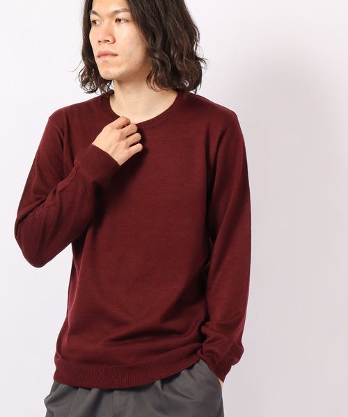 FUNALIVE(ファンアライブ)の「Relation カシミヤタッチクルーネックニット(ニット/セーター・メンズ・ネイビー/杢グレー/ベージュ/ブラック/ホワイト/ワイン/ブルー/チャコールグレー・L/LL/M/S)」の8枚目の写真