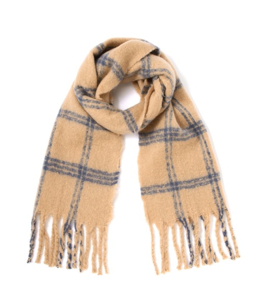 FREE'S MART（フリーズマート）の「チェックポリストール（ストール/ショール・レディース・ベージュ系その他/グレー系その他・ﾌﾘ-）」の2枚目の写真