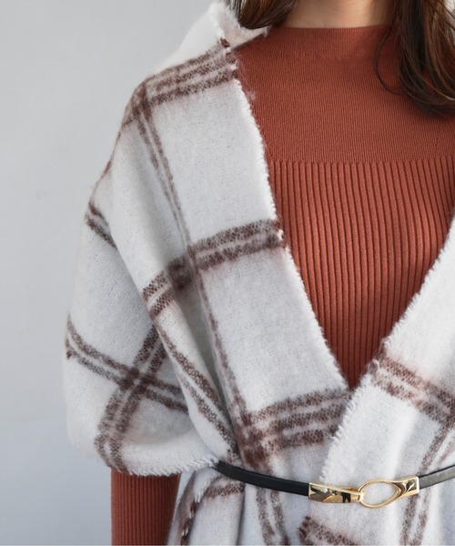 FREE'S MART（フリーズマート）の「チェックポリストール（ストール/ショール・レディース・ベージュ系その他/グレー系その他・ﾌﾘ-）」の5枚目の写真