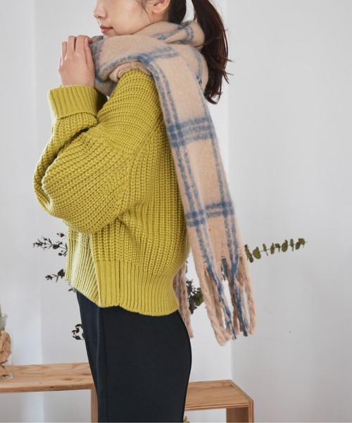 FREE'S MART（フリーズマート）の「チェックポリストール（ストール/ショール・レディース・ベージュ系その他/グレー系その他・ﾌﾘ-）」の7枚目の写真